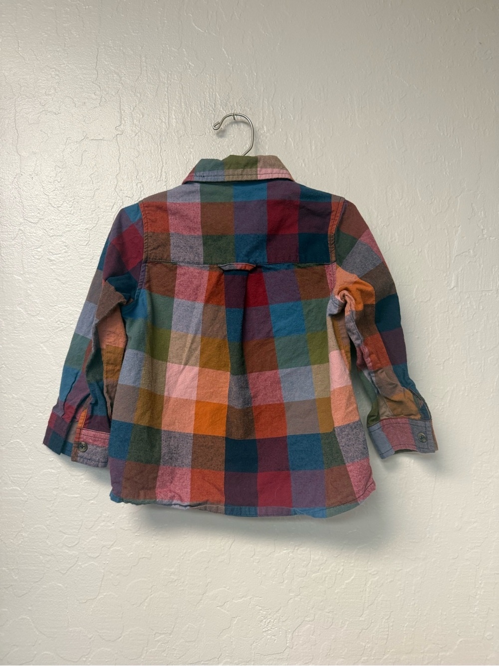 $23 ADD ON blue rooster blue green plaid button down shirt 4Y janie and jack zar - Picture 2 of 3
